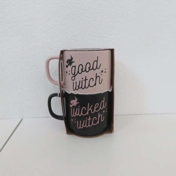 (#G) Cobwebs and Cauldrons Good Witch/Wicked Witch 2 pc Mug Set - Picture 4 of 5